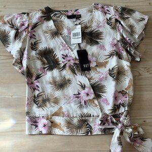 BNWT Kut from the Kloth Tropical Floral and Palm Leaf Jamila Side Tie Wrap MP